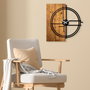 Wallity Reloj de Pared Decorativo de Madera Nogal Claro y Negro